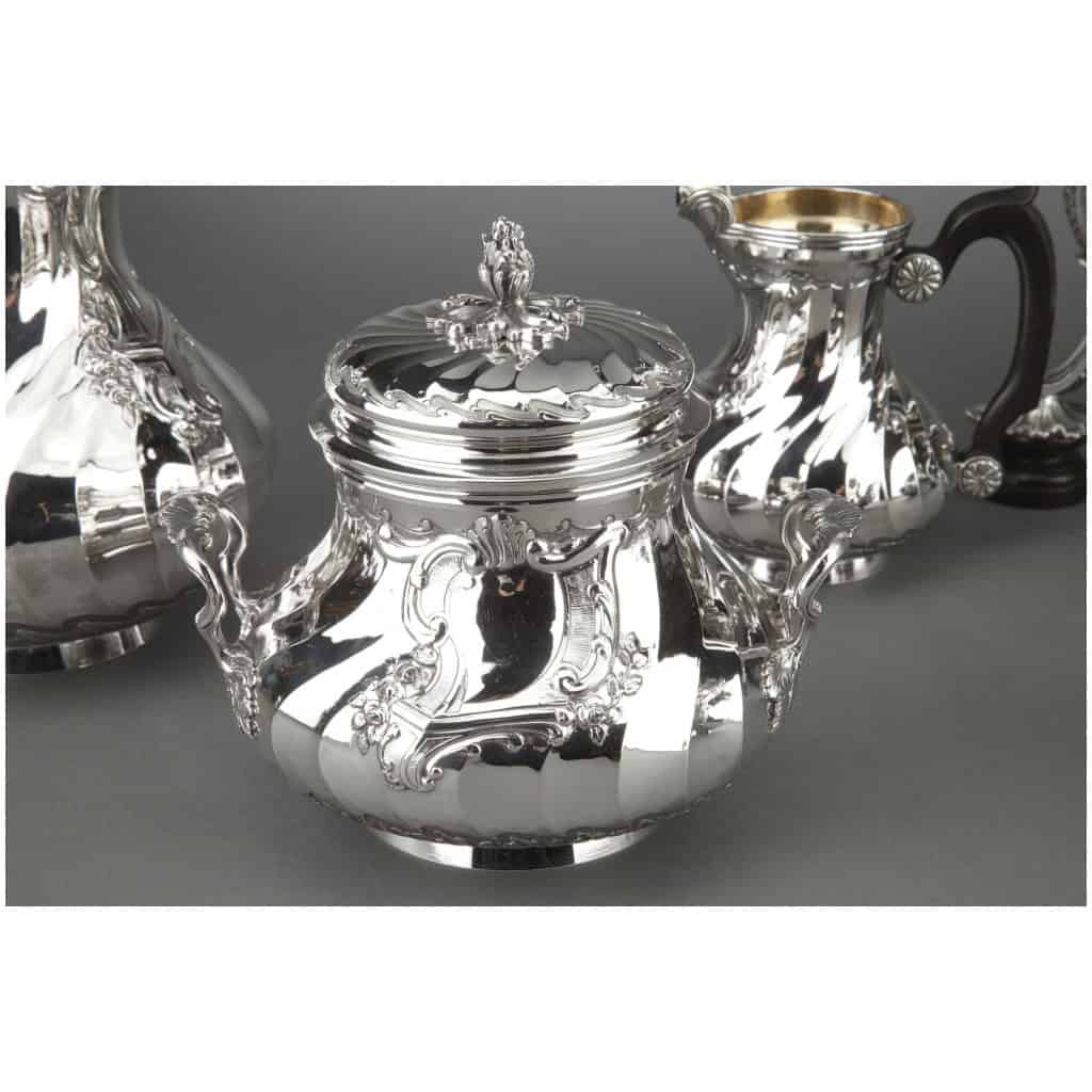 GOLDsmith BOIN TABURET – 4-PIECE TEA/COFFEE SERVICE IN STERLING SILVER AND ITS SAMOVAR IN SILVER METAL XIXÈ 9
