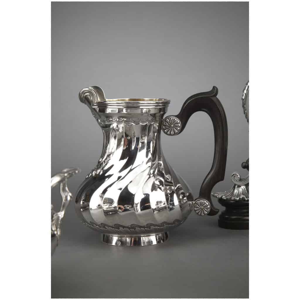 GOLDsmith BOIN TABURET – 4-PIECE TEA/COFFEE SERVICE IN STERLING SILVER AND ITS SAMOVAR IN SILVER METAL XIXÈ 11