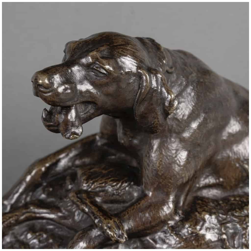 Sculpture – Dog With Hare, Émile – Louis Truffot (1843-1896) – Bronze 7