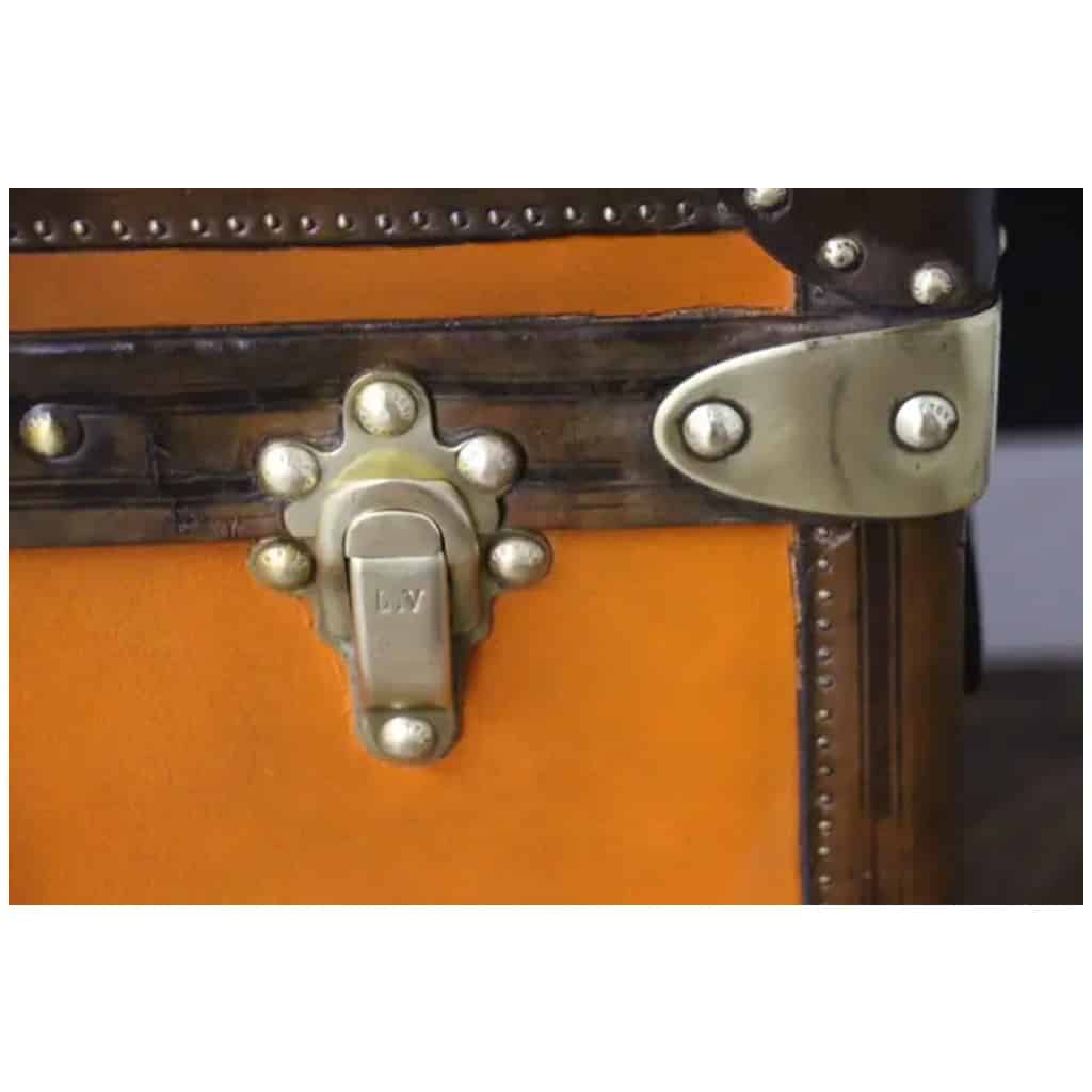 Small orange Louis Vuitton trunk, Small orange Vuitton mail trunk 80 cm 9