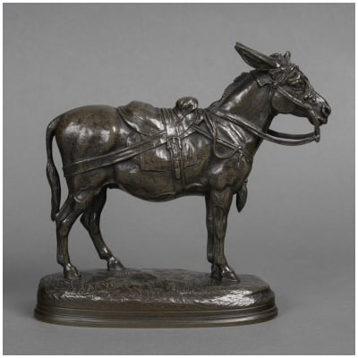 Sculpture – Donkey, Alfred Barye (1839-1895) – Bronze