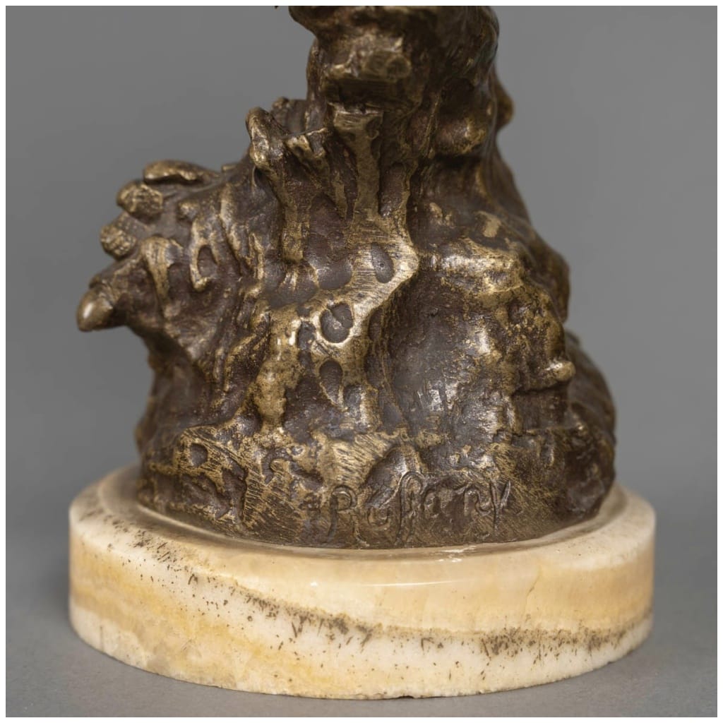 Sculpture – The Rooster, Oscar Ruffoni (1874-1946) – Bronze 9