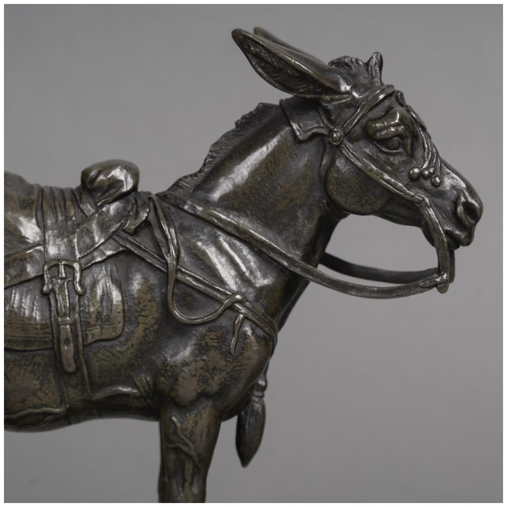 Sculpture – Donkey, Alfred Barye (1839-1895) – Bronze 9