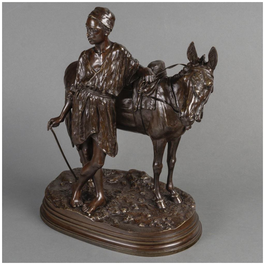 Groupe En Bronze , « L’ Anier Du Caire » , Alfred Dubucand (1828-1894) 9