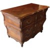 Commode Bordelaise Louis XV Arbalète 18è Siècle En Bois Fruitier Mouluré Et Sculpté 3 Tiroirs 29