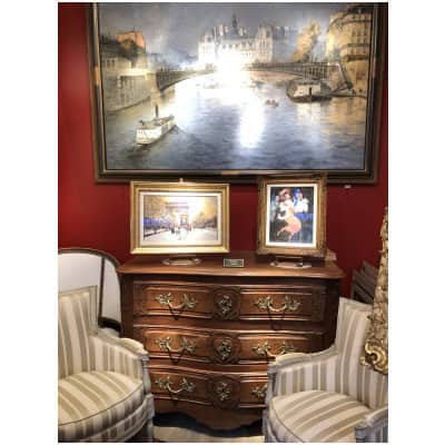 18th century Lyonnaise wedding chest of drawers in Solid Walnut