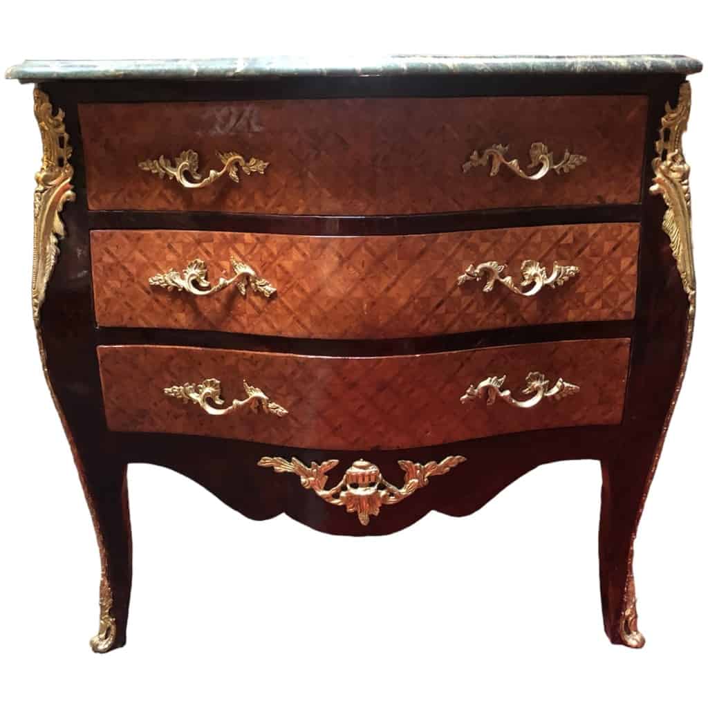 Louis XV Style Commode Opening With Three Drawers Marble Top 7