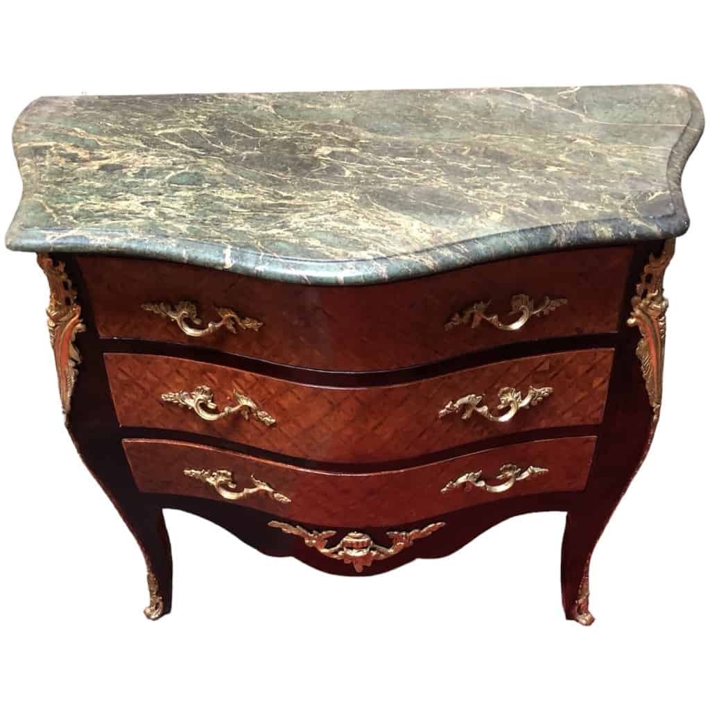 Louis XV Style Commode Opening With Three Drawers Marble Top 6