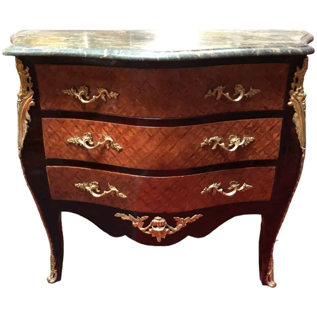 Louis XV Style Commode Opening With Three Drawers Marble Top 4