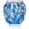 Cristal Lalique ,Vase « tourbillon « Emaillé Bleu. » 12