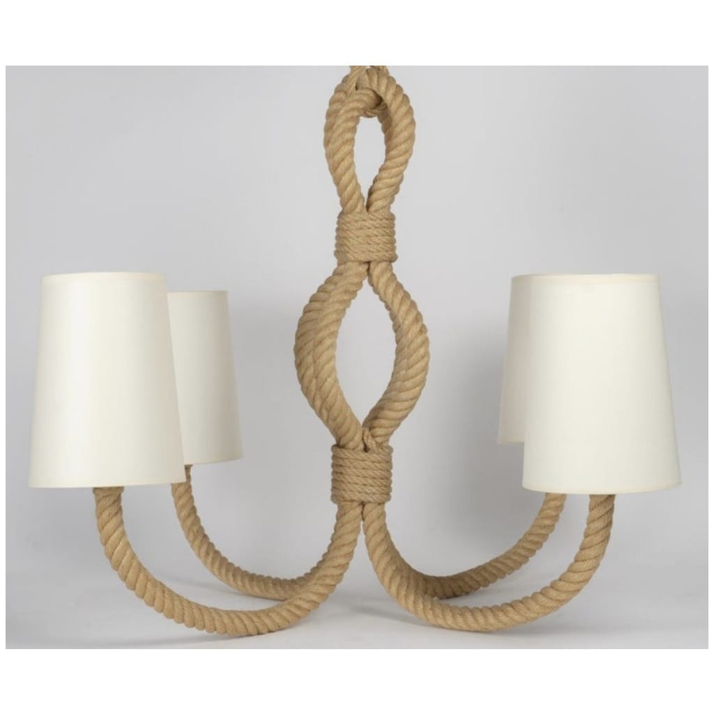 1950 Large Rope Chandelier Adrien Audoux & Frida Minet 7