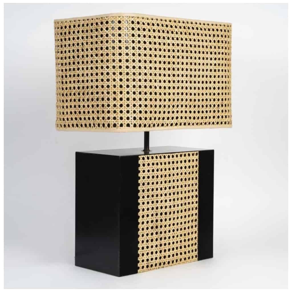 1970 Paire de lampes « cannage Parisien » Maison Roche 7