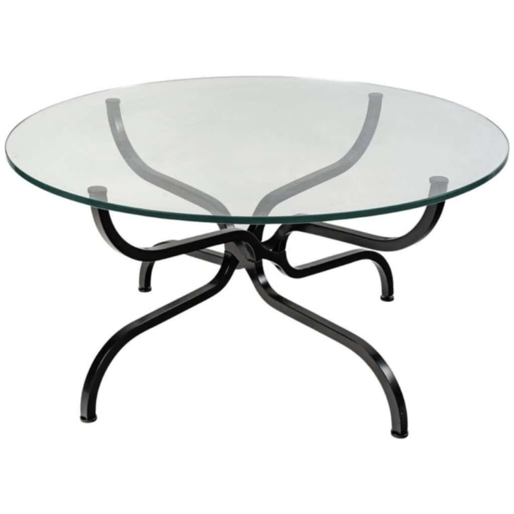 Wrought iron coffee table by Georges Geffroy 1960 6