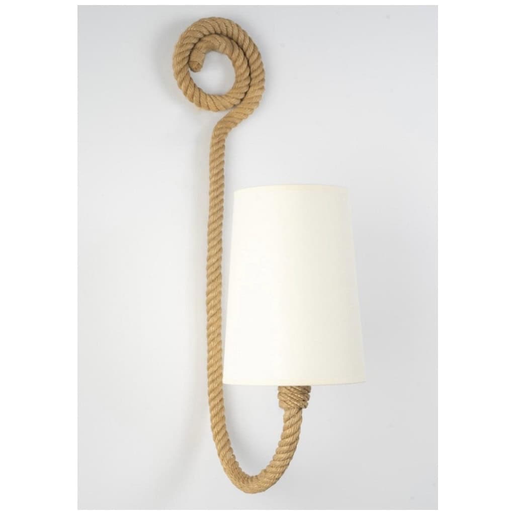 1950 Pair of rope sconces by Adrien Audoux & Frida Minet 7