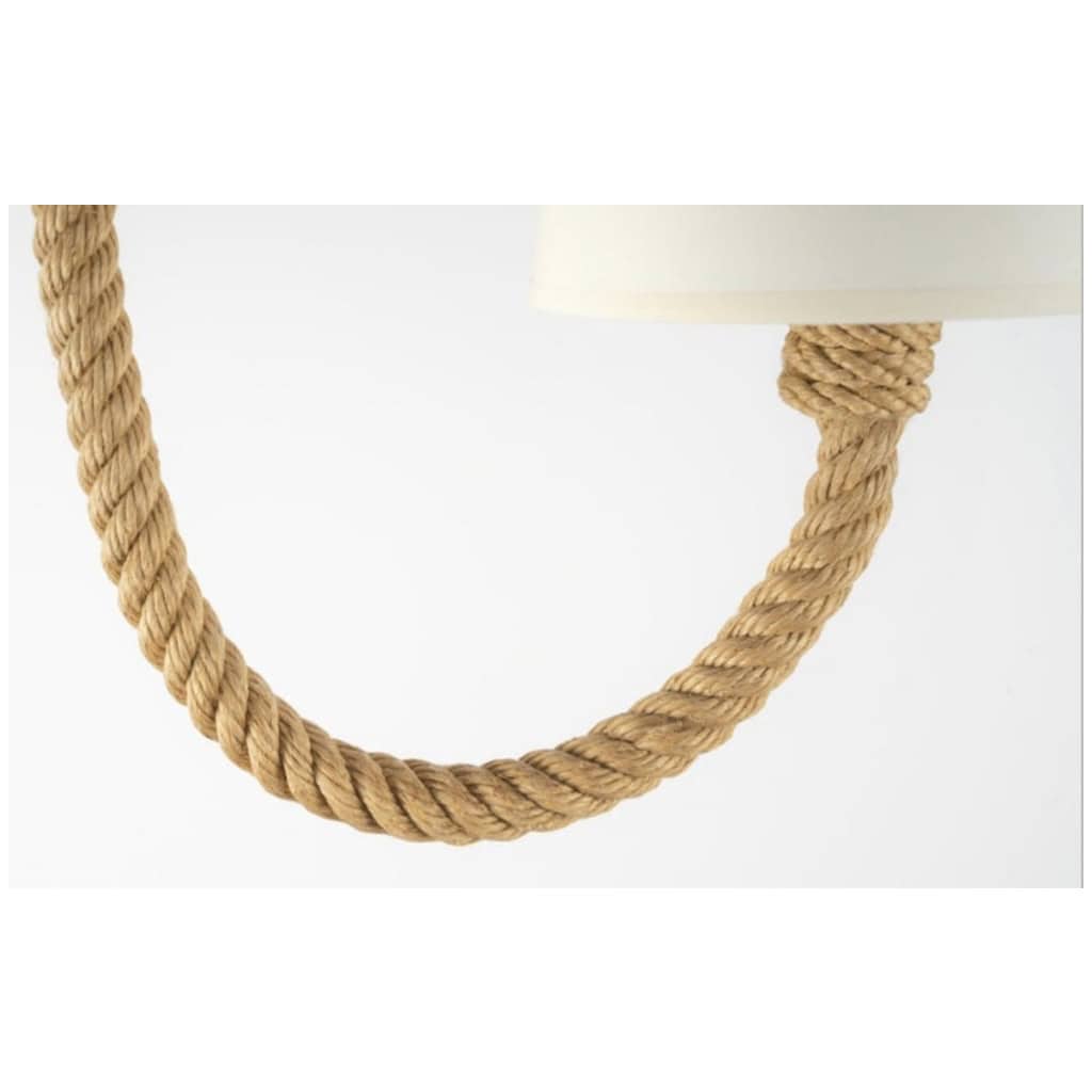1950 Pair of rope sconces by Adrien Audoux & Frida Minet 6