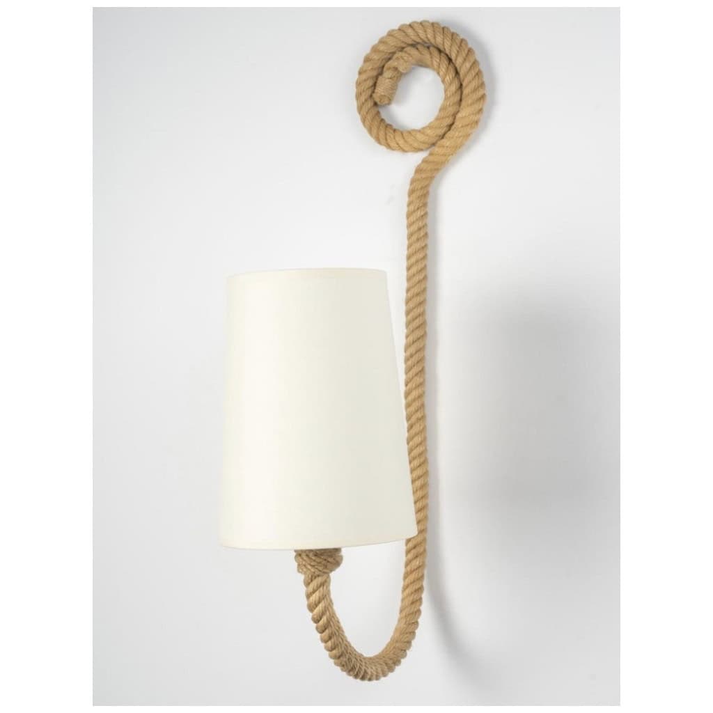 1950 Pair of rope sconces by Adrien Audoux & Frida Minet 5
