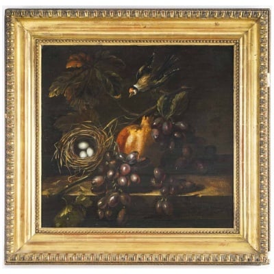 Still Life With Grapes and Pomegranate. XIXth century.