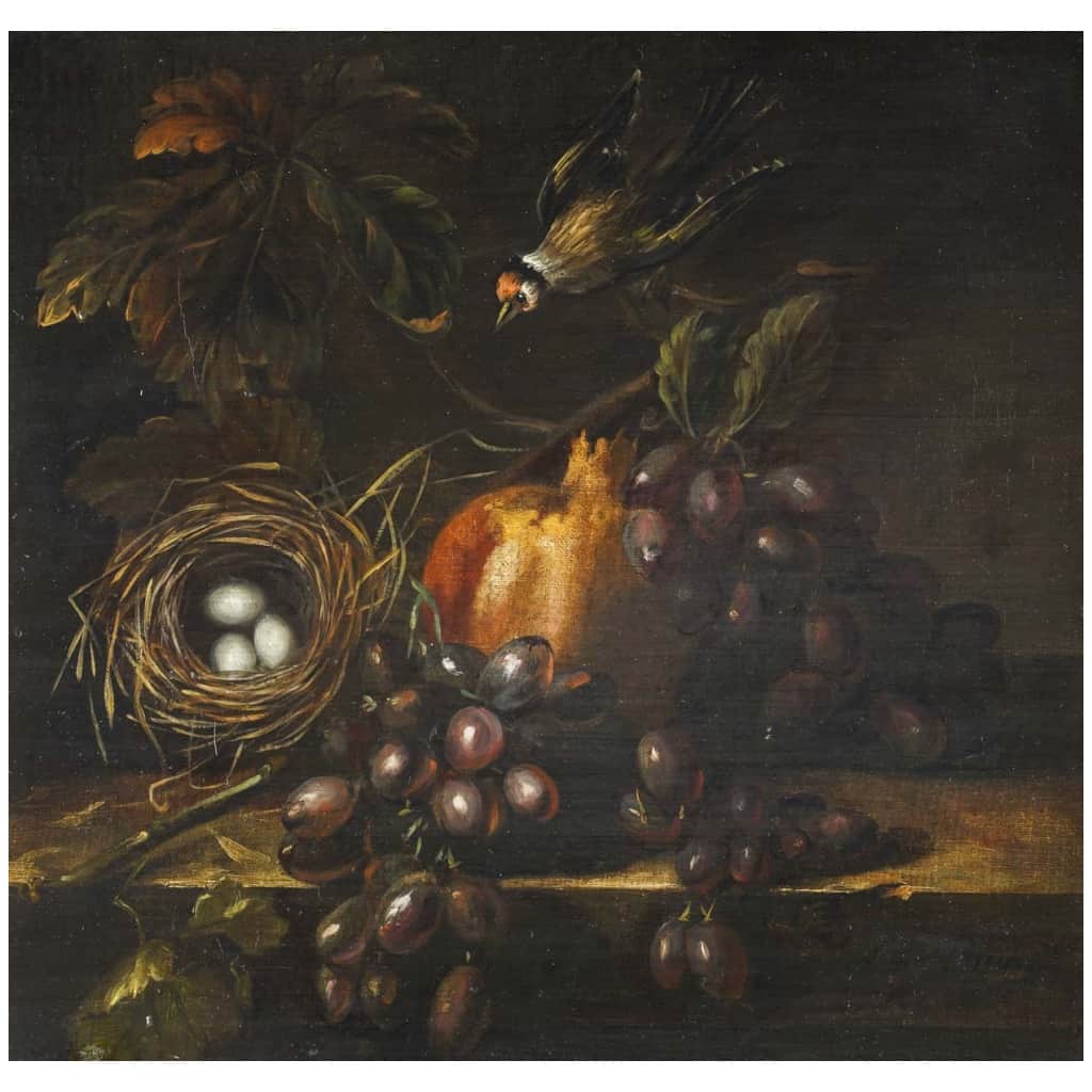 Still Life With Grapes and Pomegranate. XIXth century. 4
