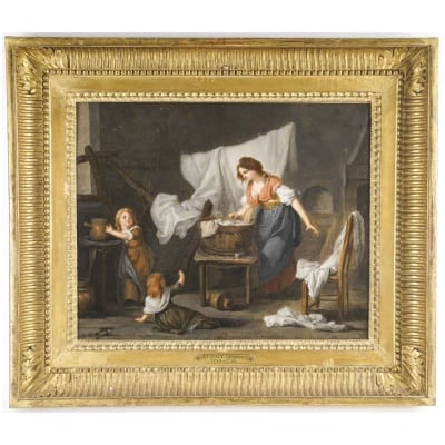 Etienne Aubry (1745-1781)-Jeune mère Et Ses Enfants