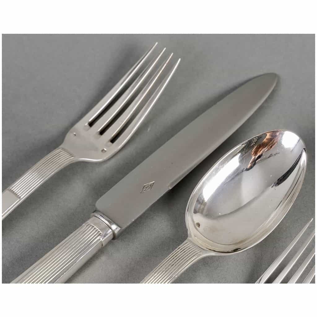 Puiforcat – Art Deco Nice Sterling Silver Cutlery Set – 192 Pieces 6