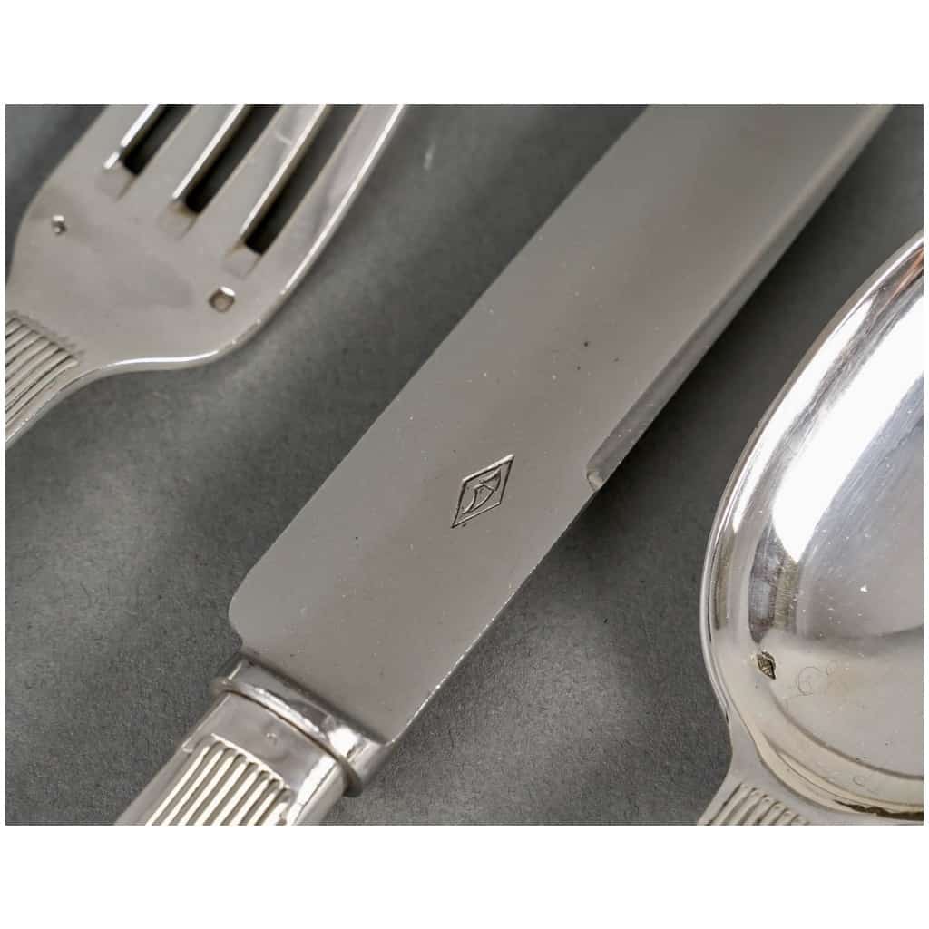 Puiforcat – Art Deco Nice Sterling Silver Cutlery Set – 192 Pieces 5