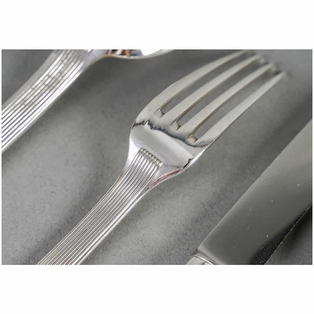 Puiforcat – Art Deco Nice Sterling Silver Cutlery Set – 192 Pieces 11