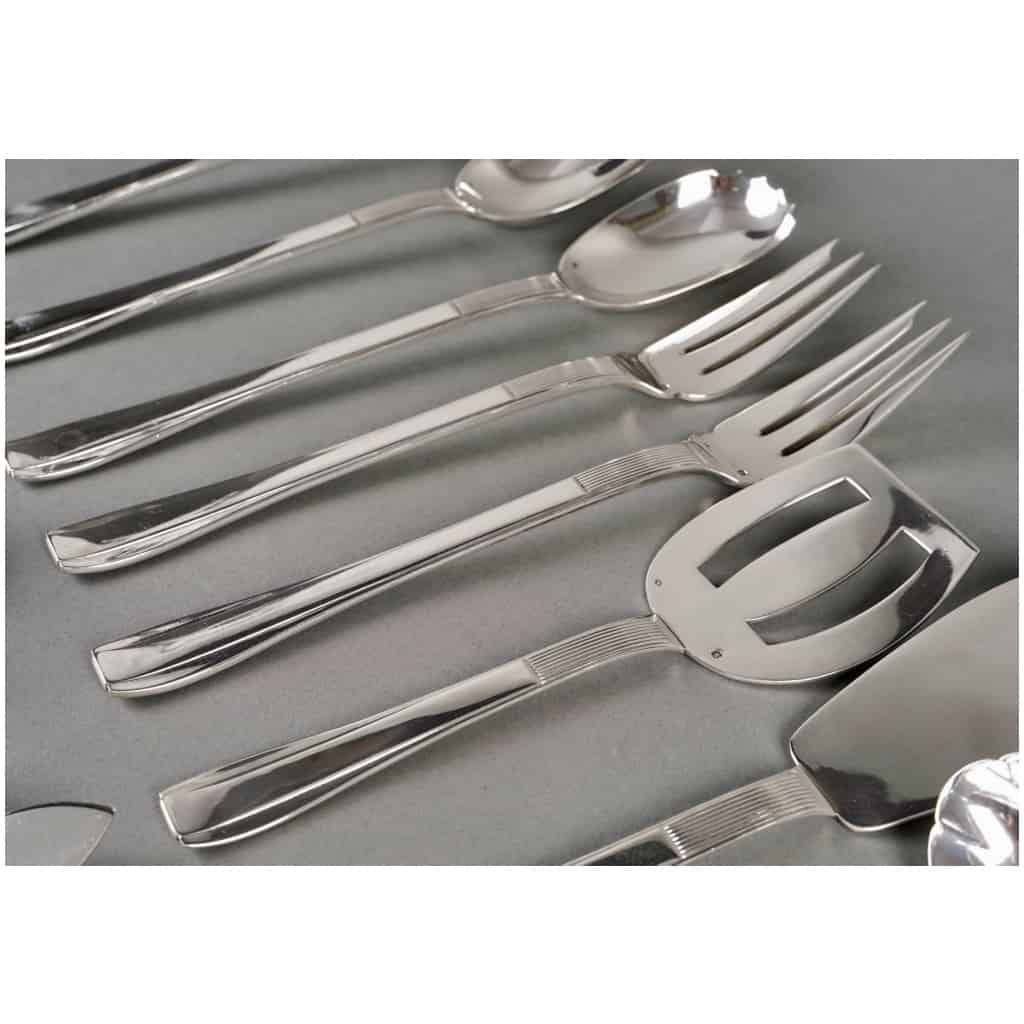 Puiforcat – Art Deco Nice Sterling Silver Cutlery Set – 192 Pieces 17