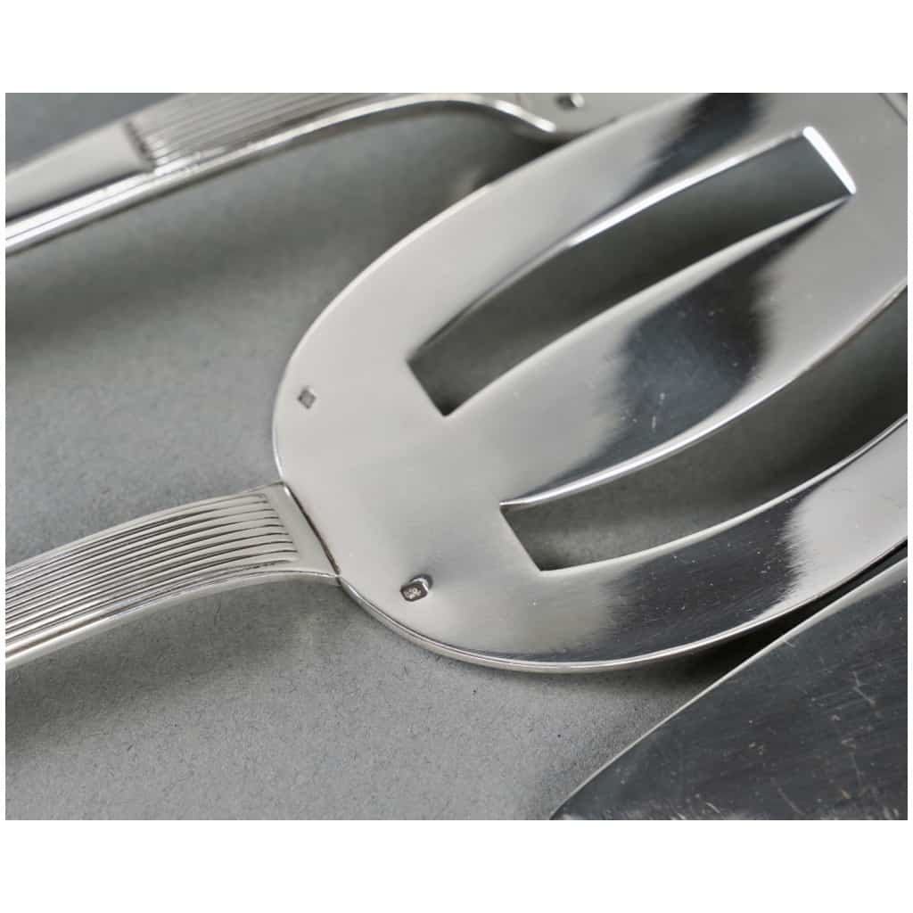 Puiforcat – Art Deco Nice Sterling Silver Cutlery Set – 192 Pieces 14