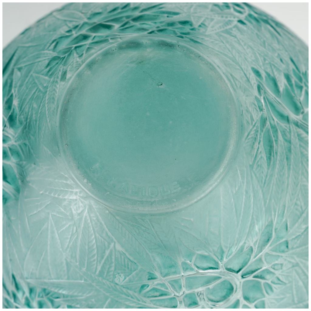 1923 René Lalique – Estérel Vase White Glass Patinated Turquoise 6