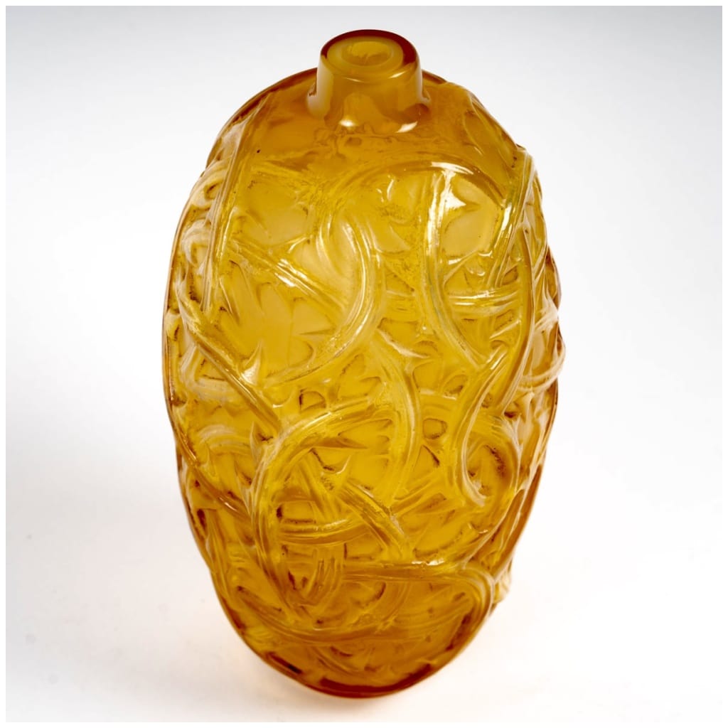 1921 René Lalique – Vase Ronces Verre Jaune Opalescent 4