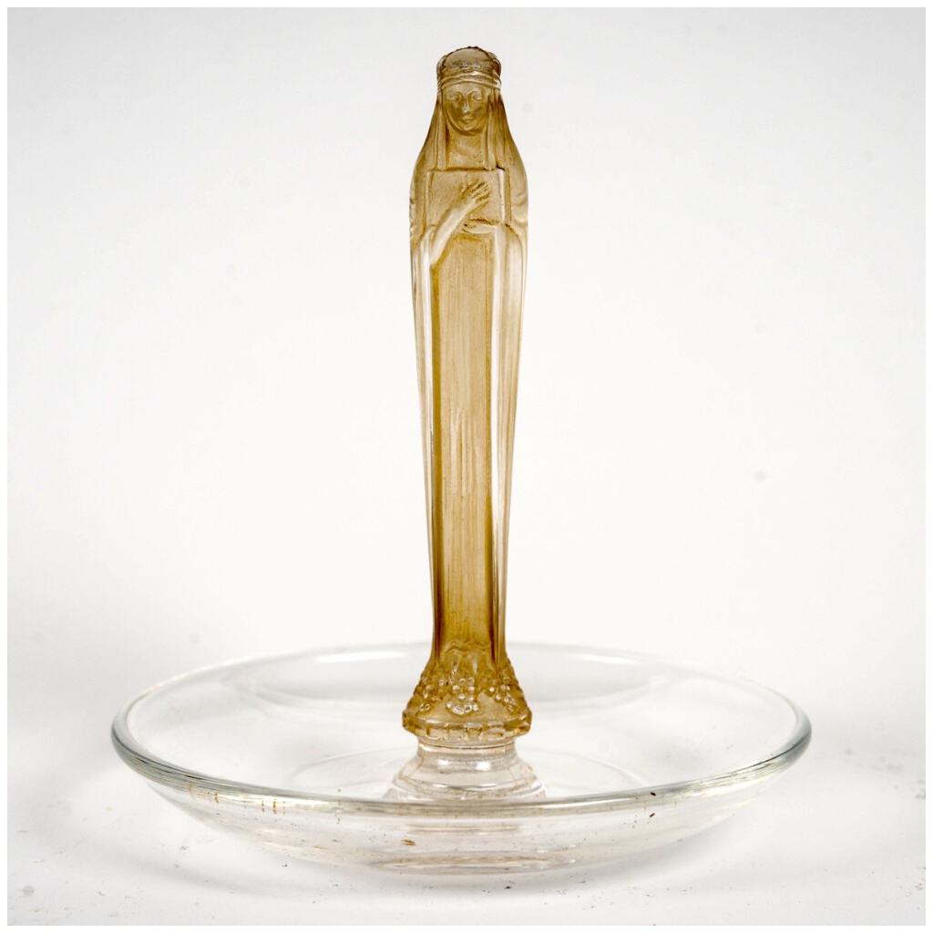 1925 René Lalique – Baguier Ashtray Clos Sainte Odile White Glass Sepia Patina 3