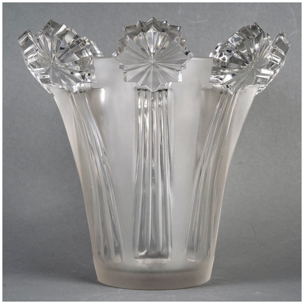 1950 Marc Lalique – Vase Sirius Comètes Cristal Blanc 3