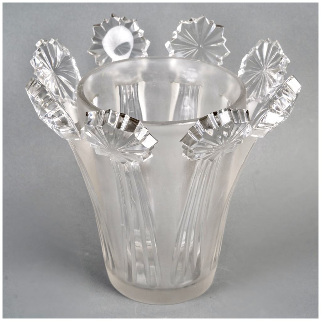 1950 Marc Lalique – Vase Sirius Comètes Cristal Blanc 5