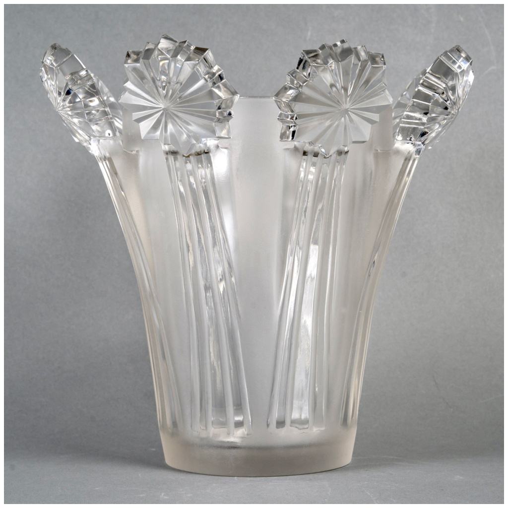 1950 Marc Lalique – Vase Sirius Comètes Cristal Blanc 4