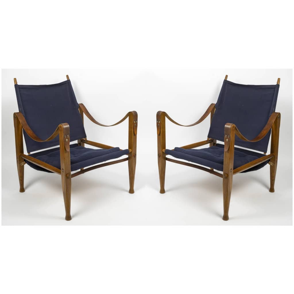 Pair of safari armchairs attributed to Kaare KLINT 3