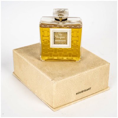 1919 René Lalique – Sealed White Glass Perfume Bottle With Box for Houbigant