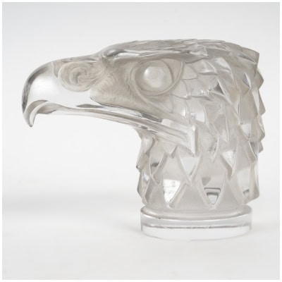 1928 René Lalique – Automobile Mascot Eagle Head White Glass 3