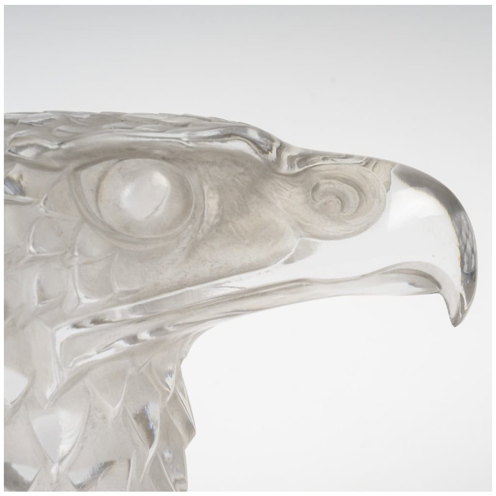 1928 René Lalique – Automobile Mascot Eagle Head White Glass 8