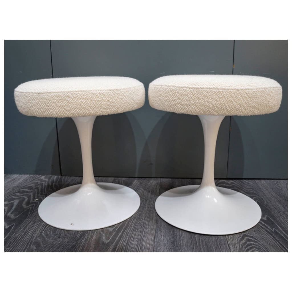 knoll -E Saarinen « Tulip » Paire de Tabourets 5