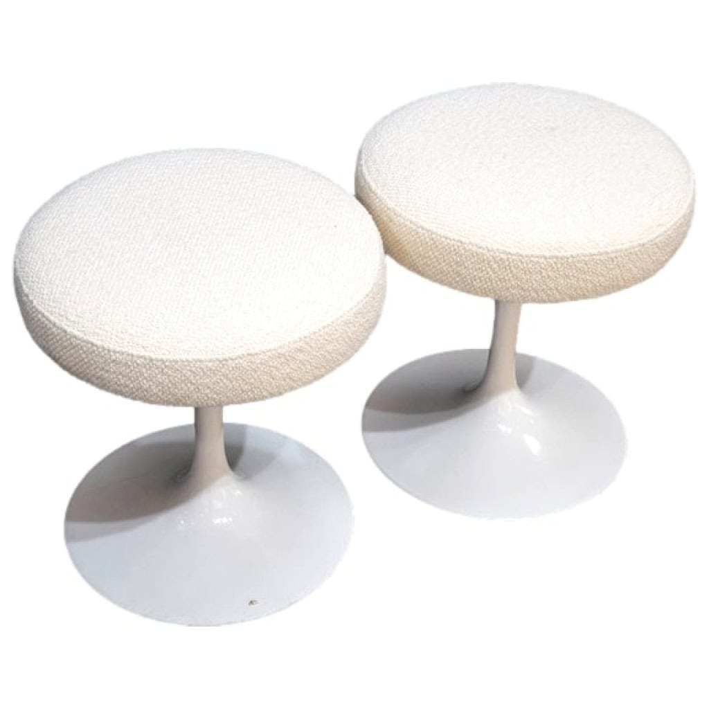 knoll -E Saarinen « Tulip » Paire de Tabourets 3