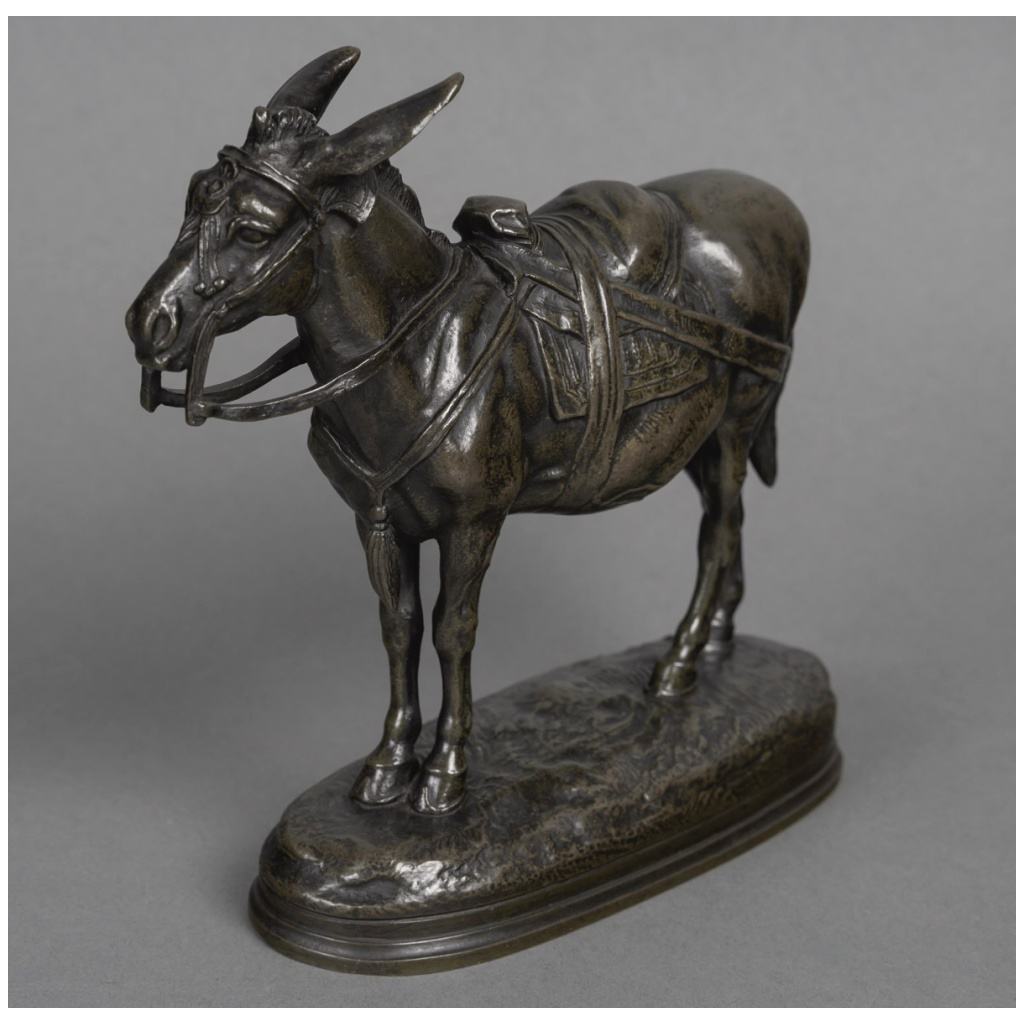 Sculpture – Donkey, Alfred Barye (1839-1895) – Bronze 4