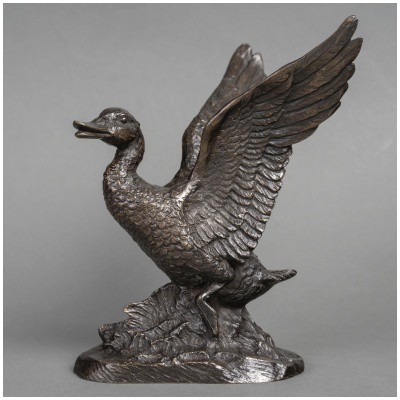 Sculpture – L’ Envol Du Canard , Irénée Rochard (1906-1984) – Bronze