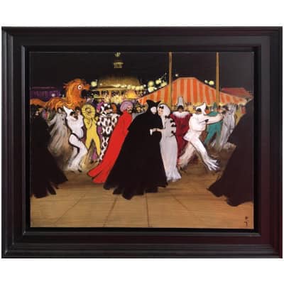 GRUAU René French School The Carnival of Venice Oil on canvas signed Certificate of authenticity 3