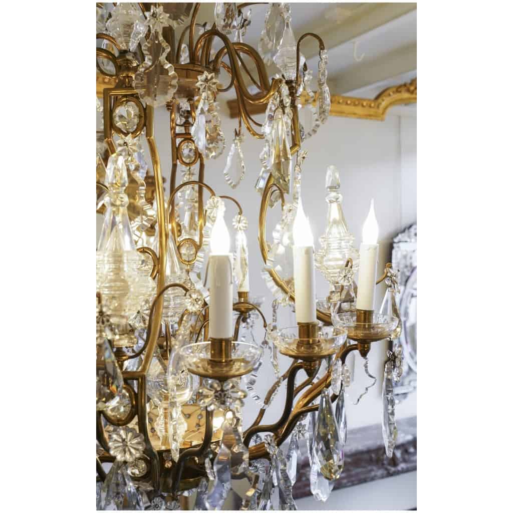 Lustre en bronze et cristal à 12 bras de Lumière 6