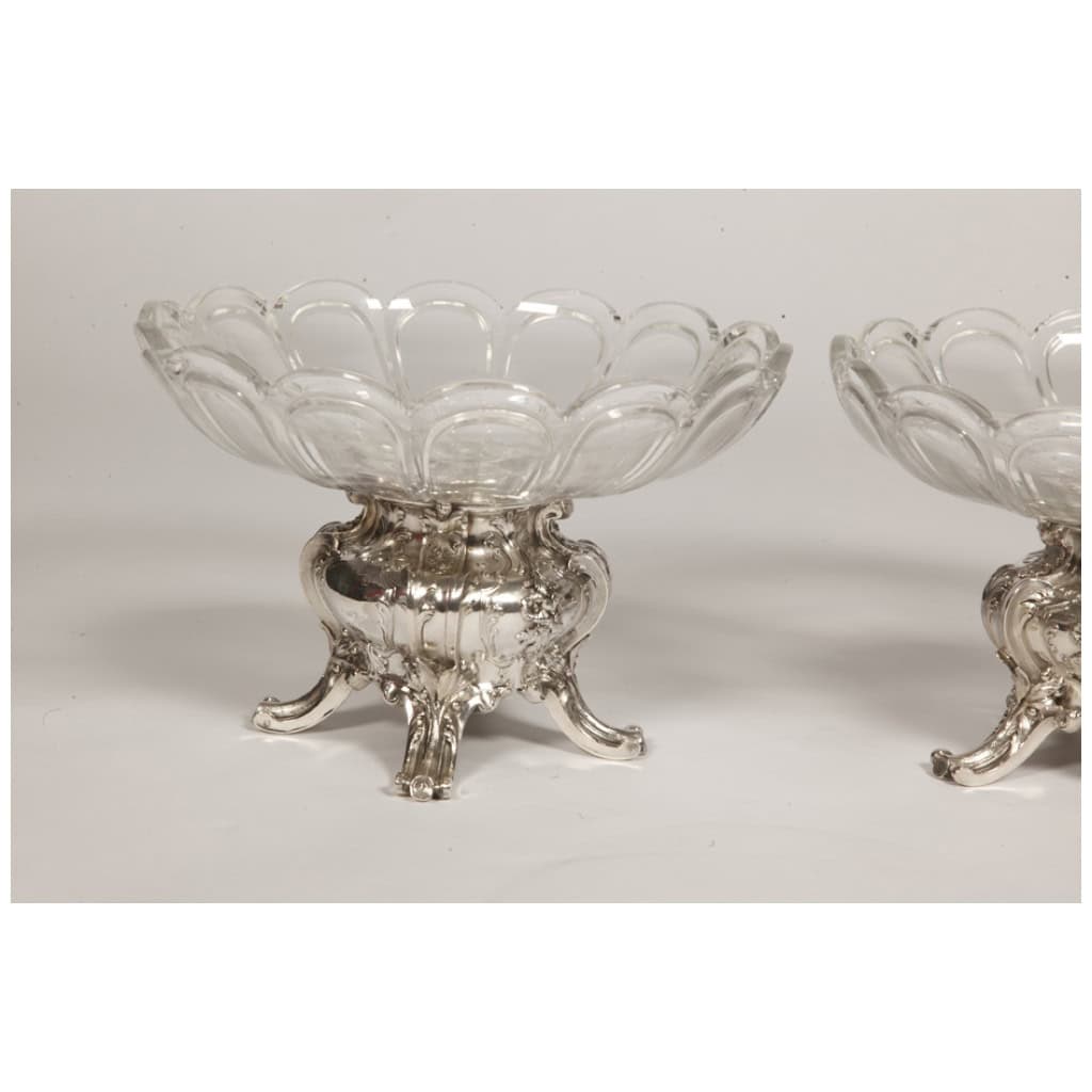 GOLDSMITH GUSTAVE ODIOT – PAIR OF STERLING SILVER AND BACCARAT CRYSTAL CUPS 4