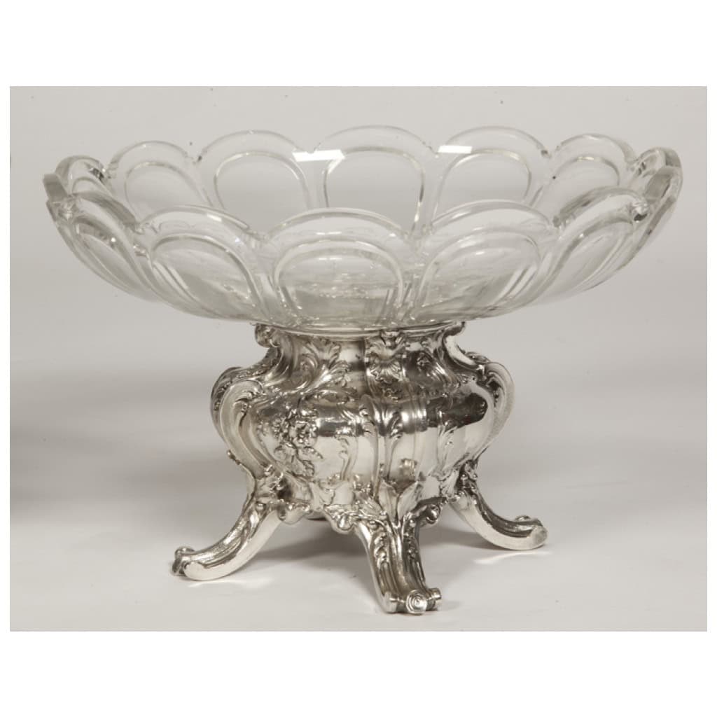 ORFÈVRE GUSTAVE ODIOT – PAIRE DE COUPES EN ARGENT MASSIF ET CRISTAL BACCARAT 5