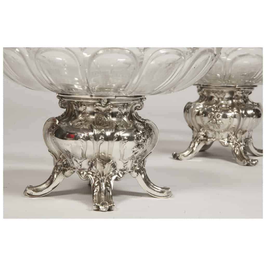 ORFÈVRE GUSTAVE ODIOT – PAIRE DE COUPES EN ARGENT MASSIF ET CRISTAL BACCARAT 6