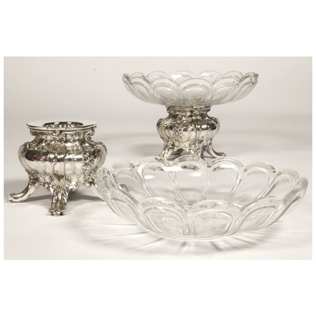 ORFÈVRE GUSTAVE ODIOT – PAIRE DE COUPES EN ARGENT MASSIF ET CRISTAL BACCARAT 8