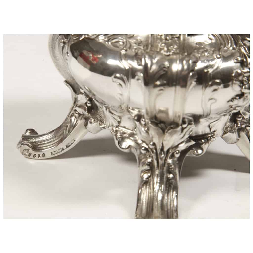 GOLDSMITH GUSTAVE ODIOT – PAIR OF STERLING SILVER AND BACCARAT CRYSTAL CUPS 9