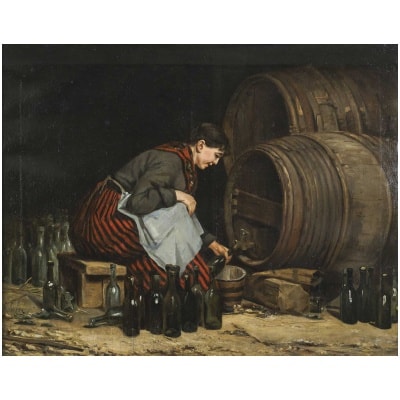 Jules Robichon (1839-1910). The Wine Cellar.